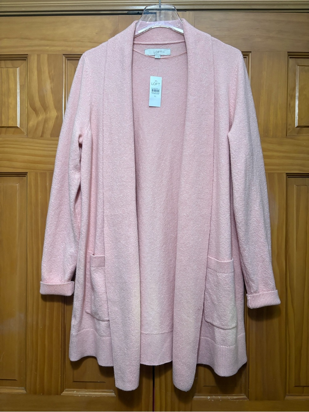 LOFT Soft Pink Open-Front Relaxed Cardigan Size XL NWT